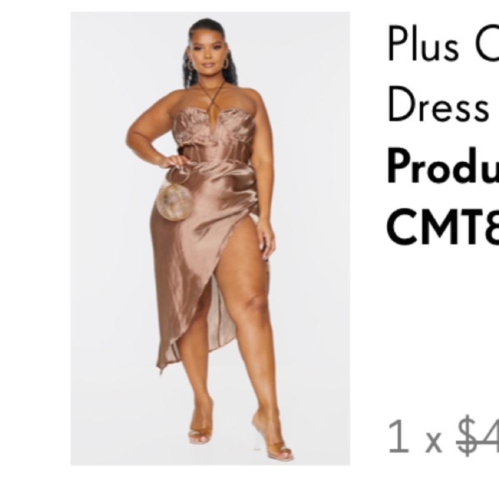 PLT Chocolate Satin Dress